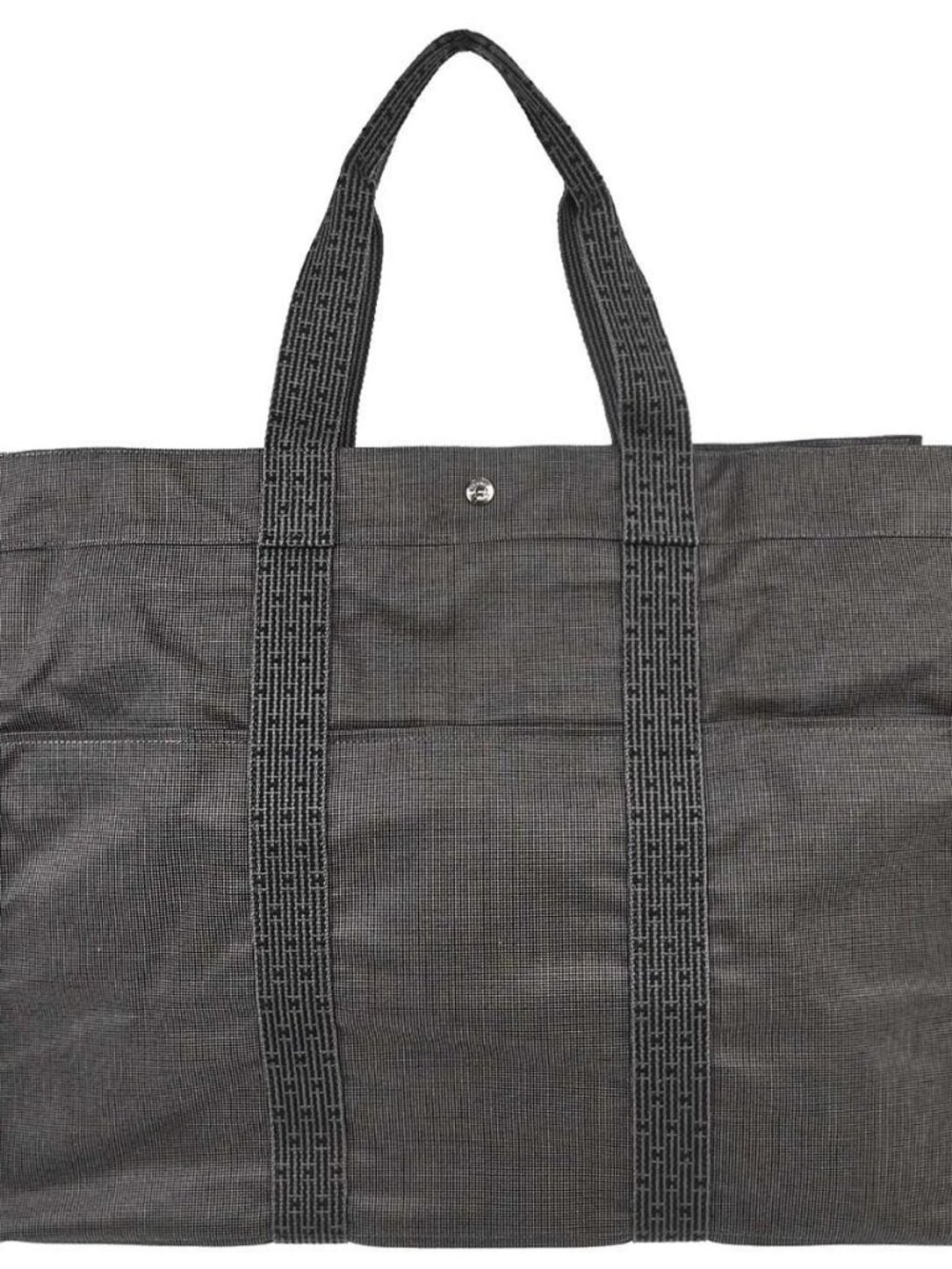 Hermes Gray Canvas Herline Tote TGM Handbag 197391